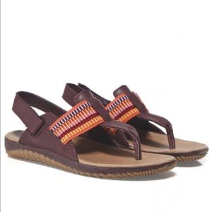 Sorel Leather Out N About Plus Sandal Sling Back Leather Velcro US 10 Elderberry